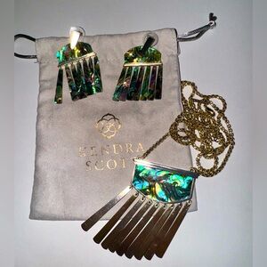 Kendra Scott Ellen Necklace and Earrings Set, Brand New.